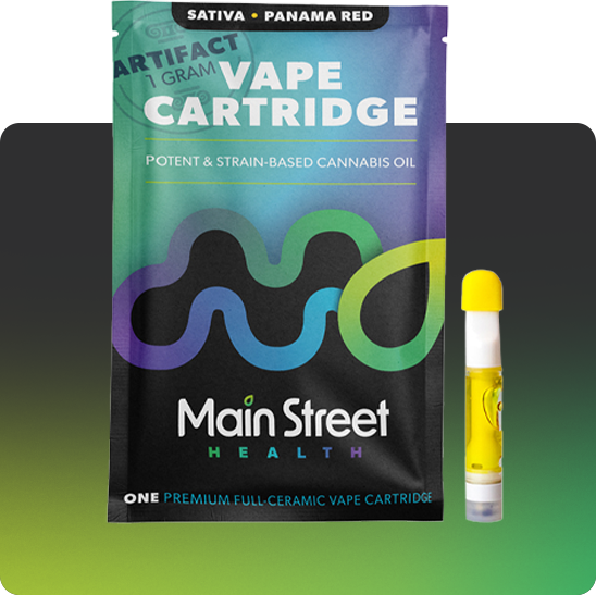 Main Street Health Artifact vape cartridge and package