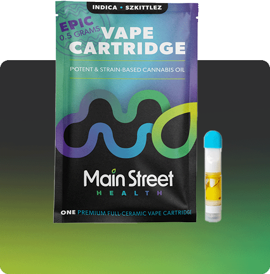 Main Street Health Epic vape cartridge and package